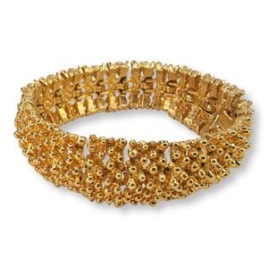 Sarah Coventry Bracelet Gold Tone 7.5in Golden Sunset Textured Vintage Jewelry